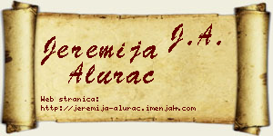 Jeremija Alurac vizit kartica